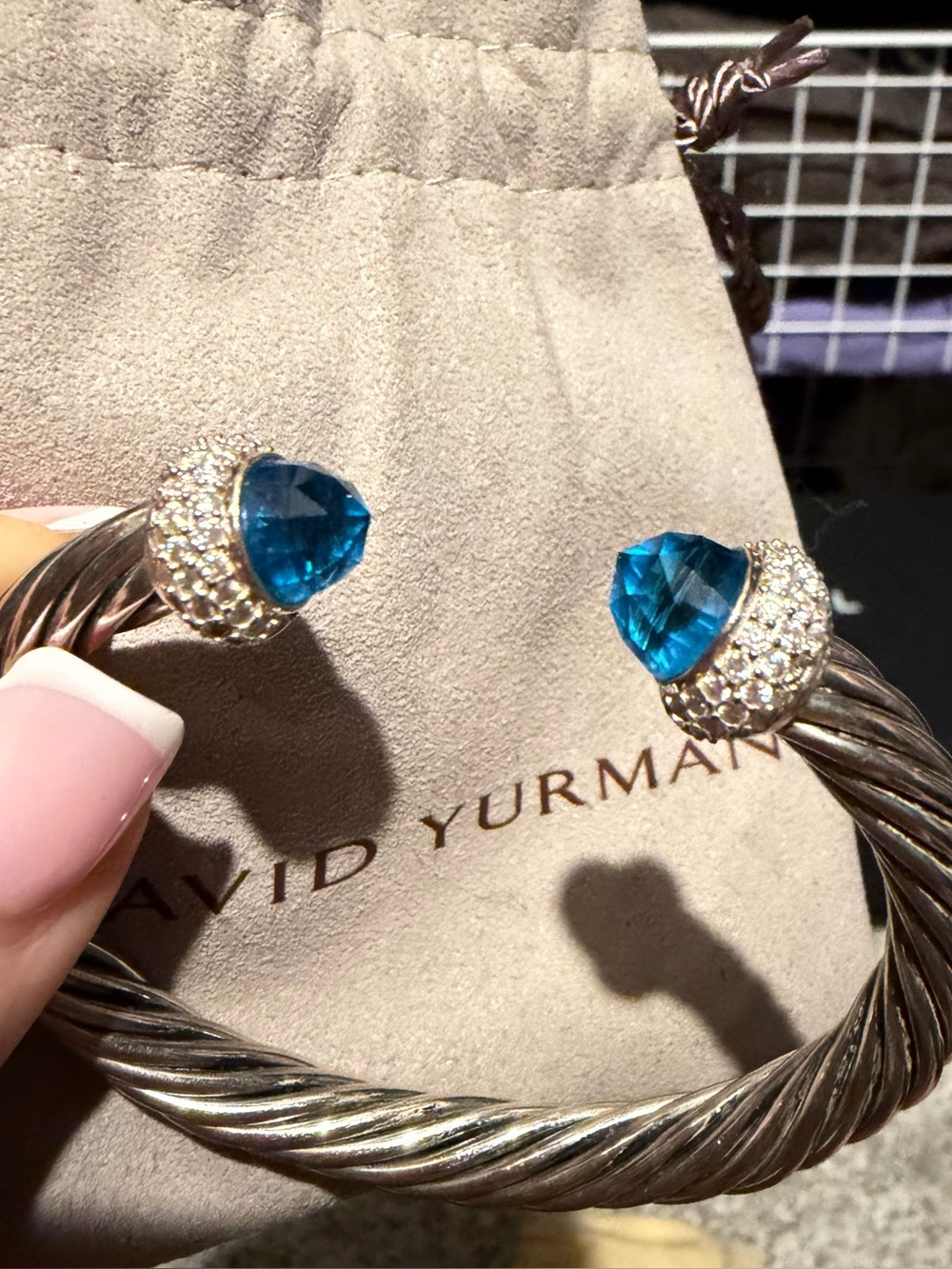 Authentic David Yurman candy topaz and diamonds cuff
